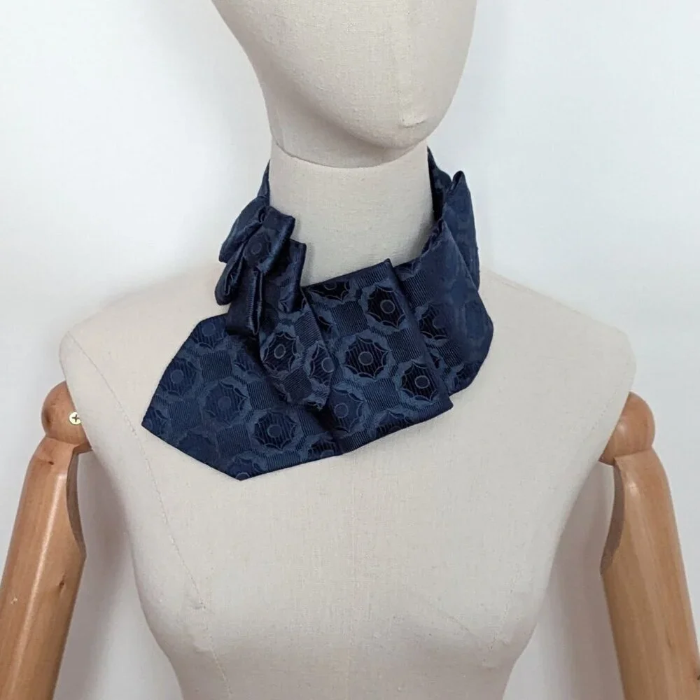 NWT Ogsplosh Vintage Handcrafted Ascot Tie Royal Blue 70'S Style